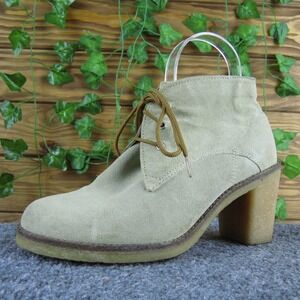 Martina Collection Suede Leather Lace Up Ankle Boots‎ Block Heel Womens Shoes 36
